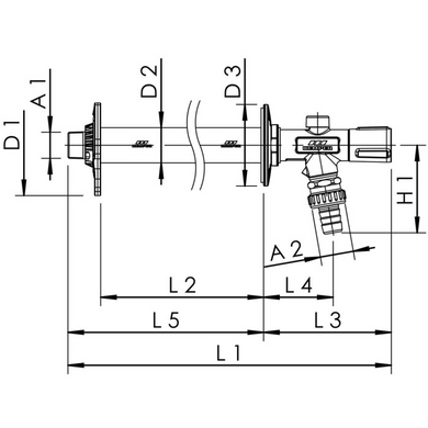 Комплект незамерзаючого крана 1/2" 150-780 мм Kemper FROSTI-XL зовнішнього (5780501500) 5780501500 фото