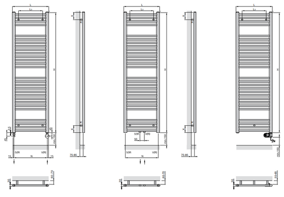 Полотенцесушитель Zehnder Aura Хром (PBCZ-120-075-3580) PBCZ-120-075-3580 фото