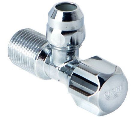 Кран кутовий 1/2&Prime; &times; 3/8&Prime; GROHE, вентильний, з цангою, ручка з ABS пластику, універсальний, приладовий (2201700M) 2201700M фото