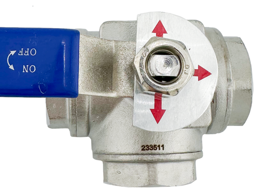 Кран 3-х ходовий кульовий Vinox AISI 304 3/4", нерж. (000058967) 000058967 фото