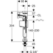 Впускний клапан Geberit ImpulsBasic340, підведення води знизу, 3/8" (136.725.00.1) 136.725.00.1 фото 3