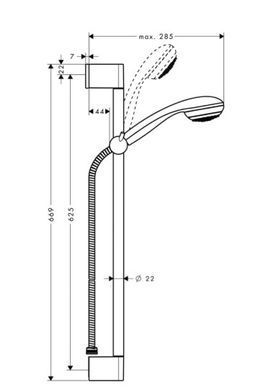 Душевой набор Hansgrohe Crometta, 2 режимы струи, хром (27728000) 27728000 фото