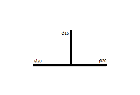 Тройник редукционный General Fittings 20X16X20 (2,8/2,2/2,8мм) (340013H685868A) 340013H685868A фото
