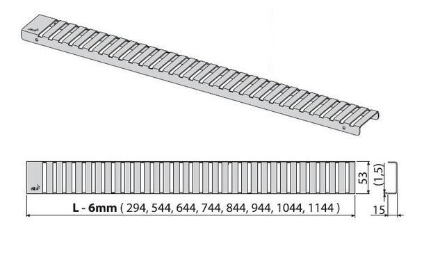 Решетка для водоотводящего желоба, нержавеющая сталь LINE LINE-850L фото
