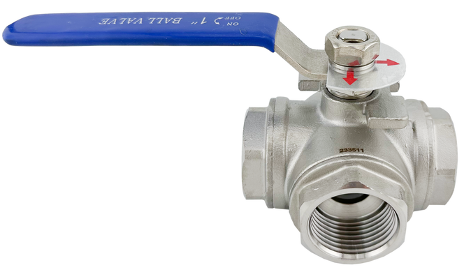 Кран 3-х ходовий кульовий Vinox AISI 304 1", нерж. (000058968) 000058968 фото