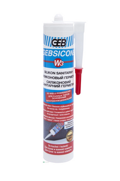 Силікон з фунгіцидом білий GEBSICONE W3 280 мл GEB SAS (890770) 890770 фото