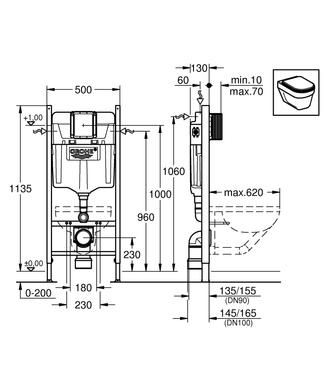 Інсталяція 3 в 1 для унітазу GROHE Rapid SL (3884000G) 3884000G фото