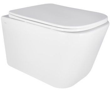 Подвесной унитаз Qtap Crow без ободка с сиденьем Soft-close Белый (QT05335171W) QT05335171W фото
