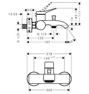 Змішувач hansgrohe Vivenis для ванни, Хром (75423000) 75423000 фото