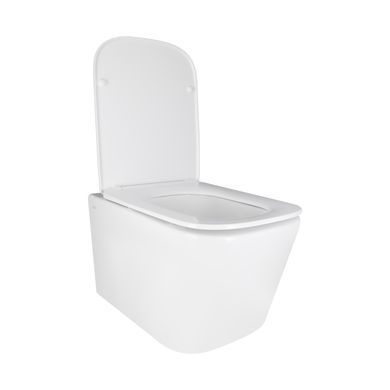 Унітаз підвісний Qtap Crow безобідковий з сідінням Soft-close Білий (QT05335171W) QT05335171W фото