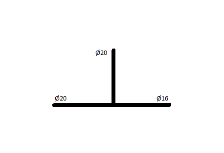 Тройник редукционный General Fittings 20X20X16 (2,8/2,8/2,2мм) (340013H686858A) 340013H686858A фото