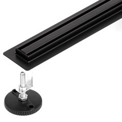 Щілинний чорний трап для душу Epelli Slim Nero 100 см з нержавіючої сталі з поворотним сифоном SLMB360-1000 фото