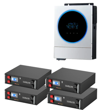 Пакетна пропозиція (Гібридний інвертор Axpert VM 4 TWIN 6K VoltronicPower + 4 Акумуляторні літій-залізо-фосфатні батареї CERRNSS) (96-346121-00G+LFP48100P_4) 96-346121-00G+LFP48100P_4 фото