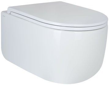 Подвесной унитаз Qtap Taurus без ободка с сиденьем Soft-close Белый (QT2433084EUQW) QT2433084EUQW фото