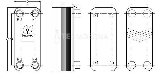 Теплообменник LA22-20-3/4" Hexonic (Secespol) (0202-0016) 0202-0016 фото