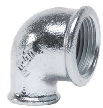 Коліно оцинковане редукційне 90&deg; ВВ 2"х1 1/2" (кор.17шт) GEBO (90-38V) 90-38V фото