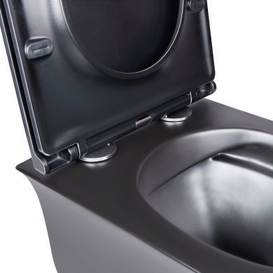 Унітаз підвісний Qtap Virgo безобідковий з сидінням Soft-close Чорний (QT1833051ERMB) QT1833051ERMB фото