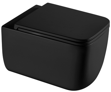 Подвесной унитаз Qtap Gemini без ободка с сиденьем Soft-close Черный (QT2533076EUQMB) QT2533076EUQMB фото
