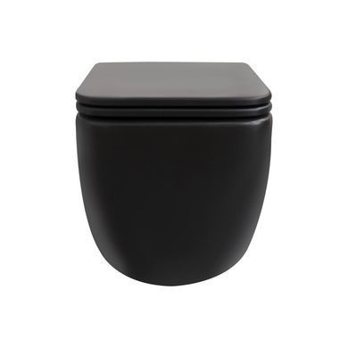 Унітаз підвісний Qtap Gemini безободковий з сидінням Soft-close Чорний (QT2533076EUQMB) QT2533076EUQMB фото