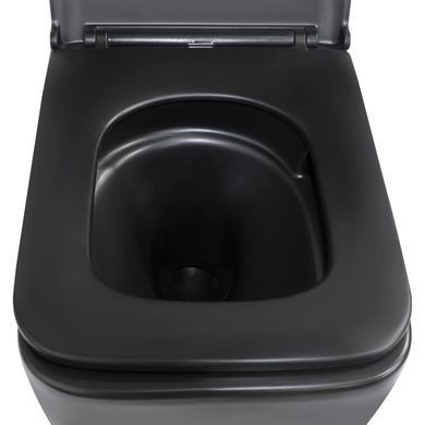 Унітаз підвісний Qtap Gemini безободковий з сидінням Soft-close Чорний (QT2533076EUQMB) QT2533076EUQMB фото
