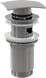 Донний клапан для умивальника Alcaplast A393, суцільнометалевий з квадратною заглушкою A393 фото 1