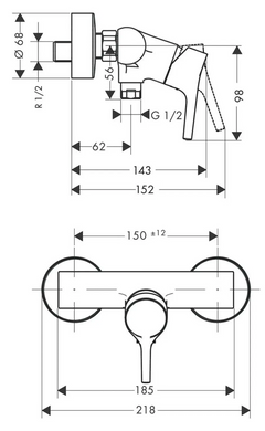 Змішувач для душу Talis S HANSGROHE, Хром (72600000) 72600000 фото