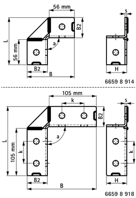 Кутовий елемент Walraven BIS Strut 2D 4+4/90&deg; (BUP1000) 154x154 мм (66598918) 66598918 фото