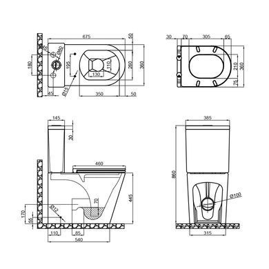 Унітаз-компакт Qtap Scorpio безобідковий з сидінням Soft-close Білий (QT14222125ARW) QT14222125ARW фото