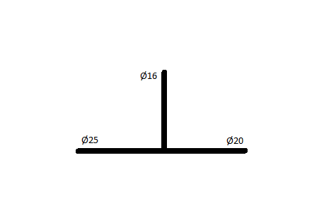 Тройник редукционный General Fittings 25X16X20 (3,5/2,2/2,8мм) (340013H765868A) 340013H765868A фото
