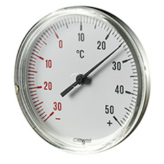 Термометр аксіальний Cewal Ø100 1/2” 5 см 0 / 60°С мет. 91629052 фото