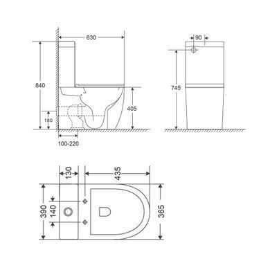 Унітаз-компакт Qtap Robin Ultra Quiet безободковий з сидінням Soft-close Білий (QT13222128AUQ1W) QT13222128AUQ1W фото