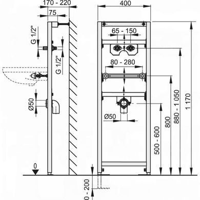Монтажна рама AlcaPlast , для умивальника (A104/1120) A104/1120 фото