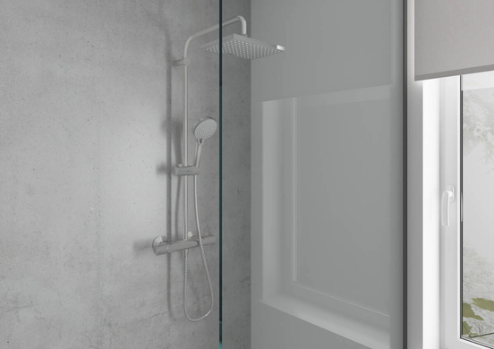 Душевая система с термостатом Hansgrohe Vernis Shape 230 1jet Showerpipe, чёрный (26286670) 26286670 фото