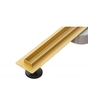 Щілинний золотий трап для душу Epelli Slim D'oro 60 см із нержавіючої сталі з поворотним сифоном (SLMG600) SLMG600 фото