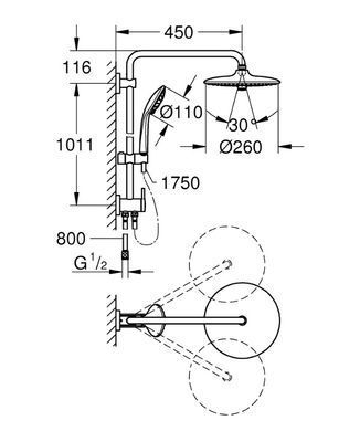 Душова система Grohe Euphoria System 260, хром (27421002) 27421002 фото