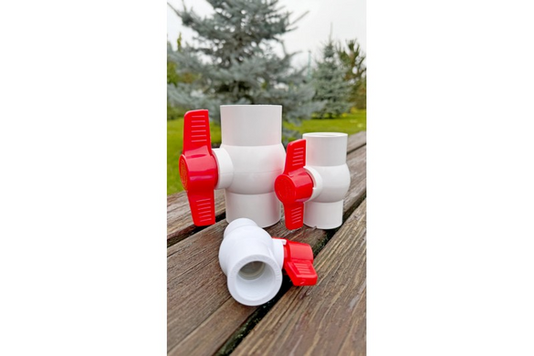 Кульовий кран 4", білий пластик (внутрішне різьблення) Presto-PS PF-01100 PF-01100 фото
