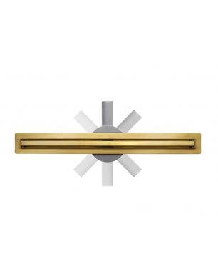 Щілинний золотий трап для душу Epelli Slim D'oro 70 см із нержавіючої сталі з поворотним сифоном (SLMG700) SLMG700 фото