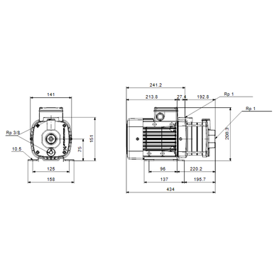 Компактний горизонтальний багатоступінчастий насос Grundfos CM1-8 (96807021) 96807021 фото