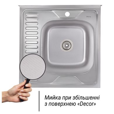 Кухонна мийка IMPERIAL 6060-R Decor 0,8 мм (IMP6060RDEC) IMP6060RDEC фото