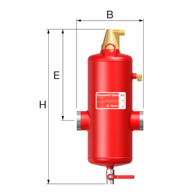 Сепаратор повітря і бруду FLAMCO Flamcovent Clean 50 S (під приварку), DN50, ємність 10 л, 10 бар, 120 °C (28070) 28070 фото