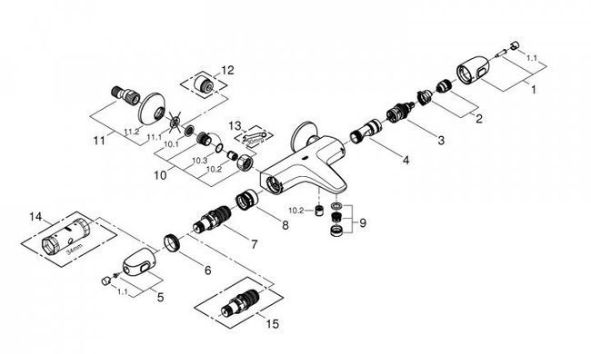 Термостат для ванны GROHE Grohtherm 1000, Хром (34155003) 34155003 фото