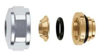 Гайка з ніпелем хромована &Oslash;3/4" х 15 (мідь)(437515) 437515 фото