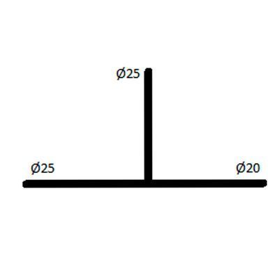 Трійник 32X20X32 (4,4/2,8/4,4мм) редукційний General Fittings (340013H826882A) 340013H826882A фото