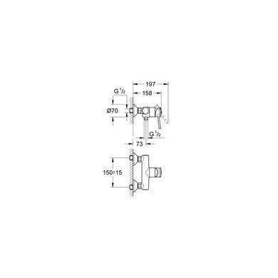 Смеситель для душа GROHE BauClassic, Хром (32867000) 32867000 фото