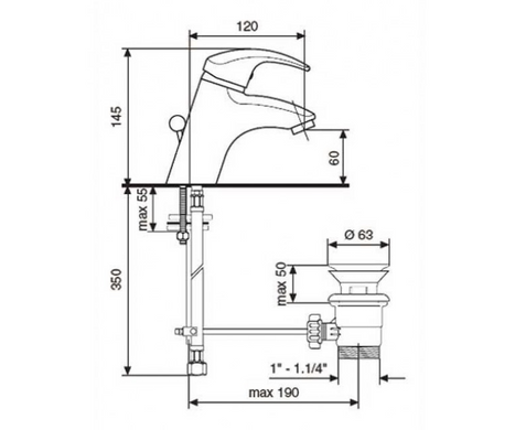 Смеситель для раковины Emmevi Emmevi, Белый (BC7003RTC) BC7003RTC фото
