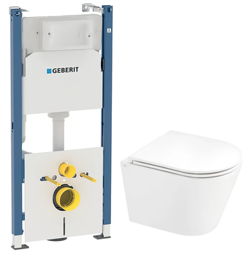 Комплект інсталяції Geberit Duofix Delta 2 в 1: з унітазом Qtap Scorpio Ultra Quiet (458.126.00.1+QT1433053EUQ) 458.126.00.1+QT1433053EUQ фото