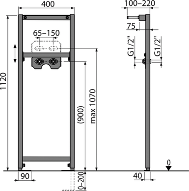 Монтажна рама AlcaPlast , для змішувача (A104B/1120) A104B/1120 фото