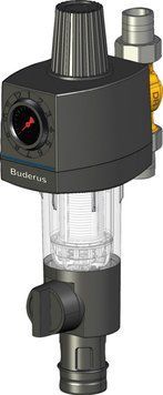 Самопромывной фильтр Buderus Logafix 1", 1.5 - 6 бар, с редуктором, с обратной промывкой, с манометром (7738306434) 7738306434 фото