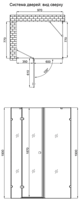 Душова кабіна CAPRICORN CRM1018RC6, прямокут., 100x80, скло 6мм Clear, CalcLess, розпаш., без піддона Qtap (CAPCRM1018RC6) CAPCRM1018RC6 фото