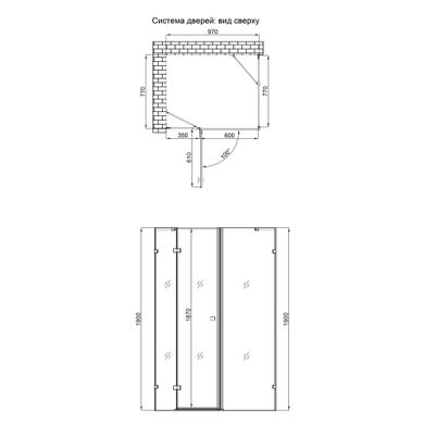 Душова кабіна CAPRICORN CRM1018RC6, прямокут., 100x80, скло 6мм Clear, CalcLess, розпаш., без піддона QT CAPCRM1018RC6 фото